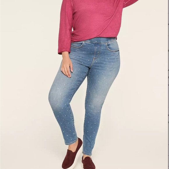 Lane Bryan Pull- On Fit Embellished High Rise Jegging Women's New Size 18 - Picture 10 of 12